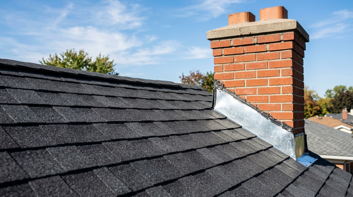 Roof after replacement with new shingles